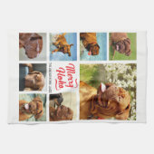 8 Afbeelding Familiefoto ✨ Kerstcollage Custom Theedoek (Horizontaal)