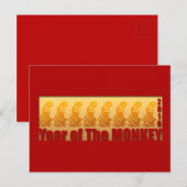 8 apen voor het Chinese Briefkaart van het (Voorkant / Achterkant)