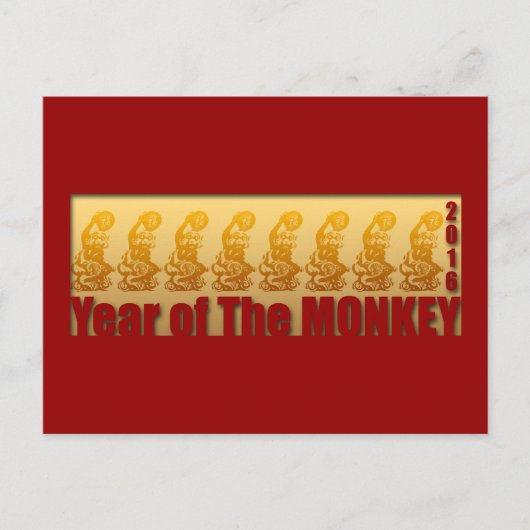 8 apen voor het Chinese Briefkaart van het (Voorkant)