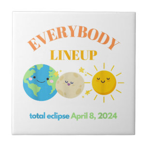 8 april 2024 Funny Earth Moon Sun Schattige Tegeltje