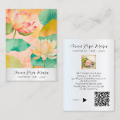 *~*  8 Art Lotus   PHOTO Nature Flowers QR AP67 Visitekaartje (Voorkant / Achterkant)