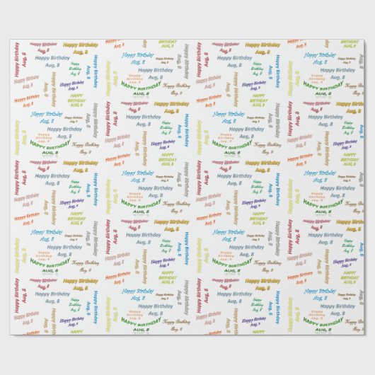 8 augustus, cadeaupapier voor thuisdag (Vlak)