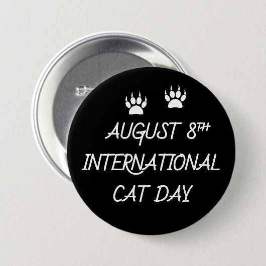 8 augustus Internationale dag van de kat Ronde Button 7,6 Cm (Voorkant /achterkant)