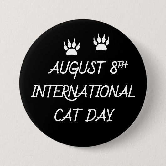 8 augustus Internationale dag van de kat Ronde Button 7,6 Cm (Voorkant)