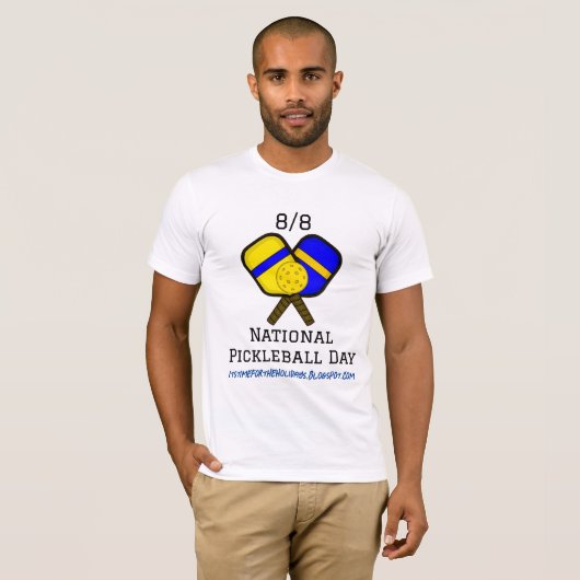 8 augustus is de Nationale Dag van Pickleball T-shirt (Voorkant volledig)