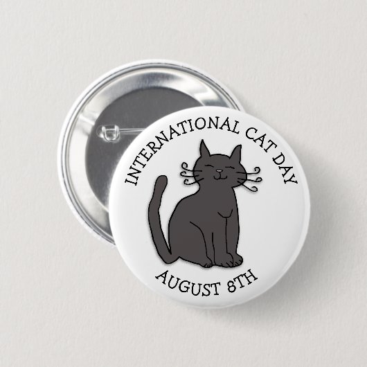 8 augustus is het Internationale Kattendag Ronde Button 5,7 Cm (Voorkant /achterkant)