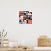 8 baby foto moderne collage roze zwarte rand poster (Keuken)