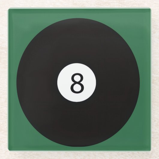 8 Bal Glazen Onderzetter (Voorkant)