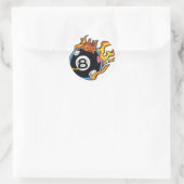 8 Bal met vlammen Ronde Sticker (Tas)