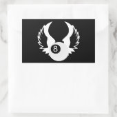 8 Bal met vleugels Rechthoekige Sticker (Tas)