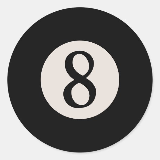 8-Ball 8 Ronde Sticker (Voorkant)