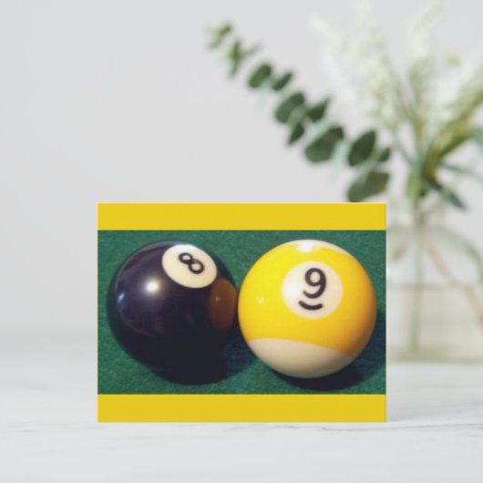 8-Ball 9-Ball Briefkaart (Staand voorkant)