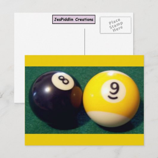 8-Ball 9-Ball Briefkaart (Voorkant / Achterkant)
