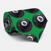 8 Ball Art Pattern Green Stropdas (Opgerold)
