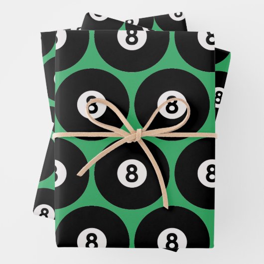 8-Ball Biljart Ontwerp Verpakking Papier Bladen Inpakpapier Vel (In situ)