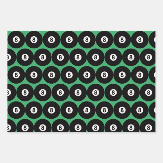 8-Ball Biljart Ontwerp Verpakking Papier Bladen Inpakpapier Vel (Voorkant 3)