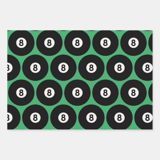 8-Ball Biljart Ontwerp Verpakking Papier Bladen Inpakpapier Vel (Voorkant)