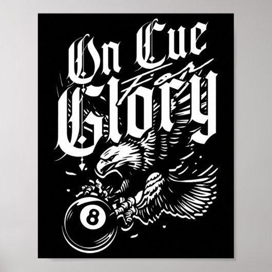 8-ball biljart op Cue Glory Poster (Voorkant)