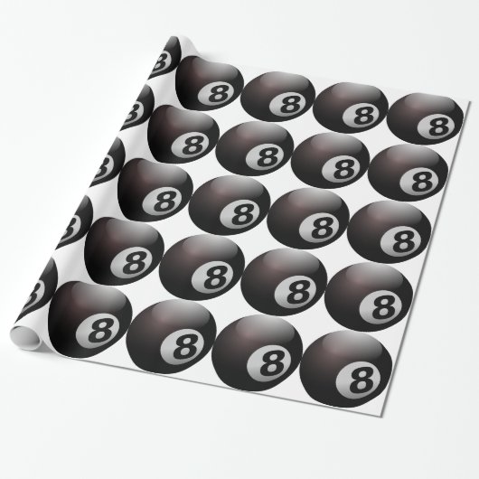 8 Ball Biljart Pool Cadeaupapier (Uitgerold)