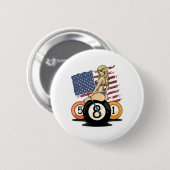 8 Ball Billiard Pool Player 8 Ball Billiards Ronde Button 5,7 Cm (Voorkant /achterkant)