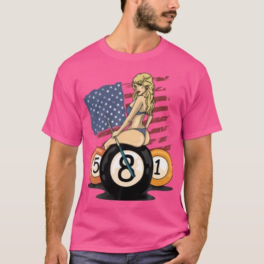 8 Ball Billiard Pool Player 8 Ball Billiards T-shirt (Voorkant)