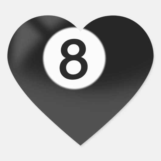 8 Ball - Billiards Hart Sticker (Voorkant)