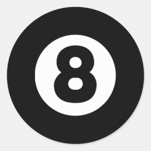 8 Ball Billiards Lazy Halloween Costume Funny Magi Ronde Sticker