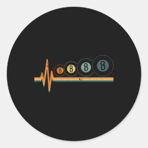 8-Ball Billiards Retro Heart-beat-sportpool Snoo Ronde Sticker