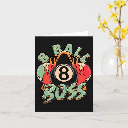 8-ball Boss Biljart Kaart (Gele Bloem)