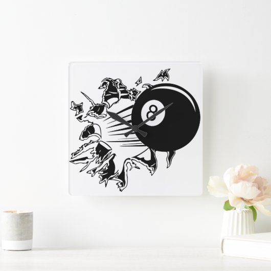 8-Ball Breakthrough Vierkante Klok (Huis)