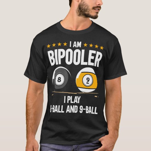 8 Ball en 9 Ball Humor Funny Billiards T-shirt (Voorkant)