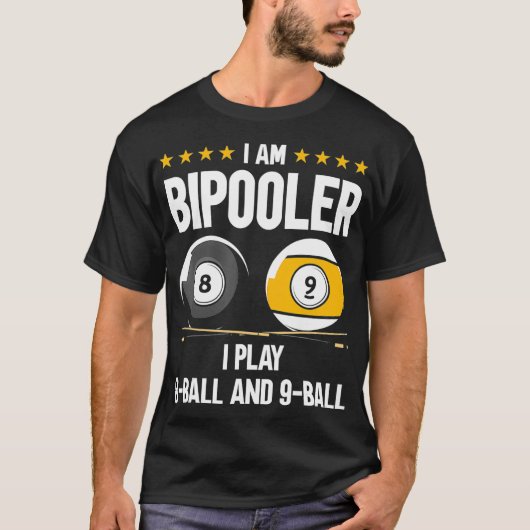 8-Ball en 9-Ball Humor Funny Billiards T-shirt (Voorkant)