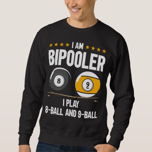8 Ball en 9 Ball Humor Funny Billiards Trui (Voorkant)