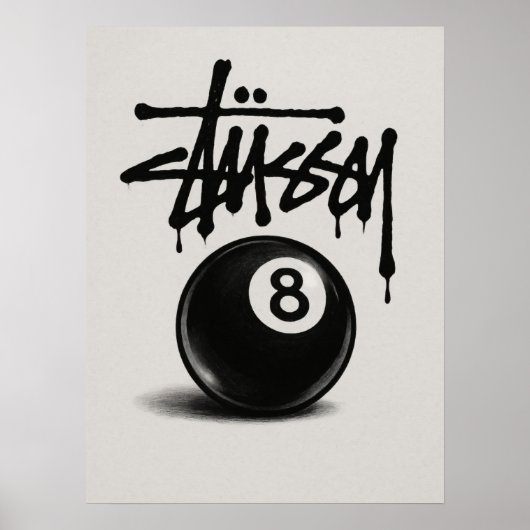 8 Ball Graffiti Verticale Poster (Voorkant)