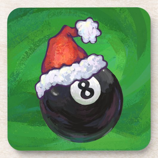 8 Ball Kerst Groen Drankjes Onderzetter (Voorkant)