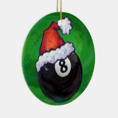 8 Ball Kerst Groen Keramisch Ornament (Rechts)
