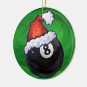8 Ball Kerst Groen Keramisch Ornament (Links)