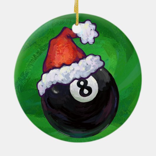 8 Ball Kerst Groen Keramisch Ornament (Achterkant)