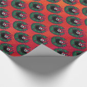 8 Ball Kerst Weizenrood Cadeaupapier (Hoek)