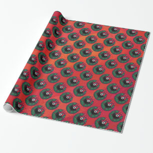 8 Ball Kerst Weizenrood Cadeaupapier