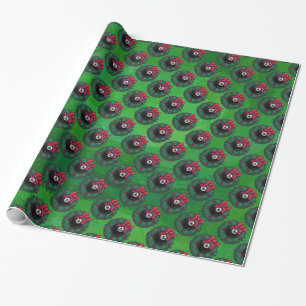 8-Ball Kerstmis Groen Cadeaupapier