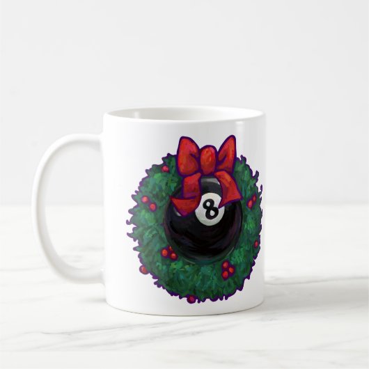 8 Ball Kerstmis Koffiemok (Links)