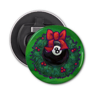 8-Ball Kerstmis met groen Button Flesopener