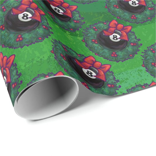8-Ball Kerstmis met groen Cadeaupapier (Rol Hoek)