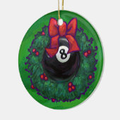 8-Ball Kerstmis met groen Keramisch Ornament (Links)