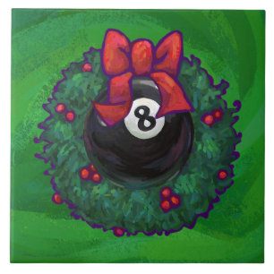 8-Ball Kerstmis met groen Tegeltje