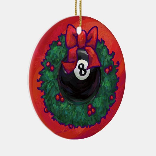8-Ball Kerstmis Rood Keramisch Ornament (Rechts)