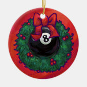 8-Ball Kerstmis Rood Keramisch Ornament (Voorkant)