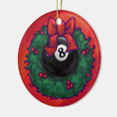 8-Ball Kerstmis Rood Keramisch Ornament (Links)