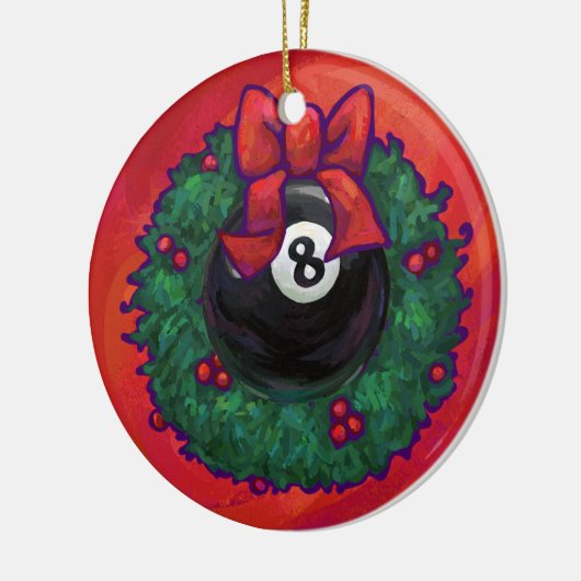 8-Ball Kerstmis Rood Keramisch Ornament (Links)